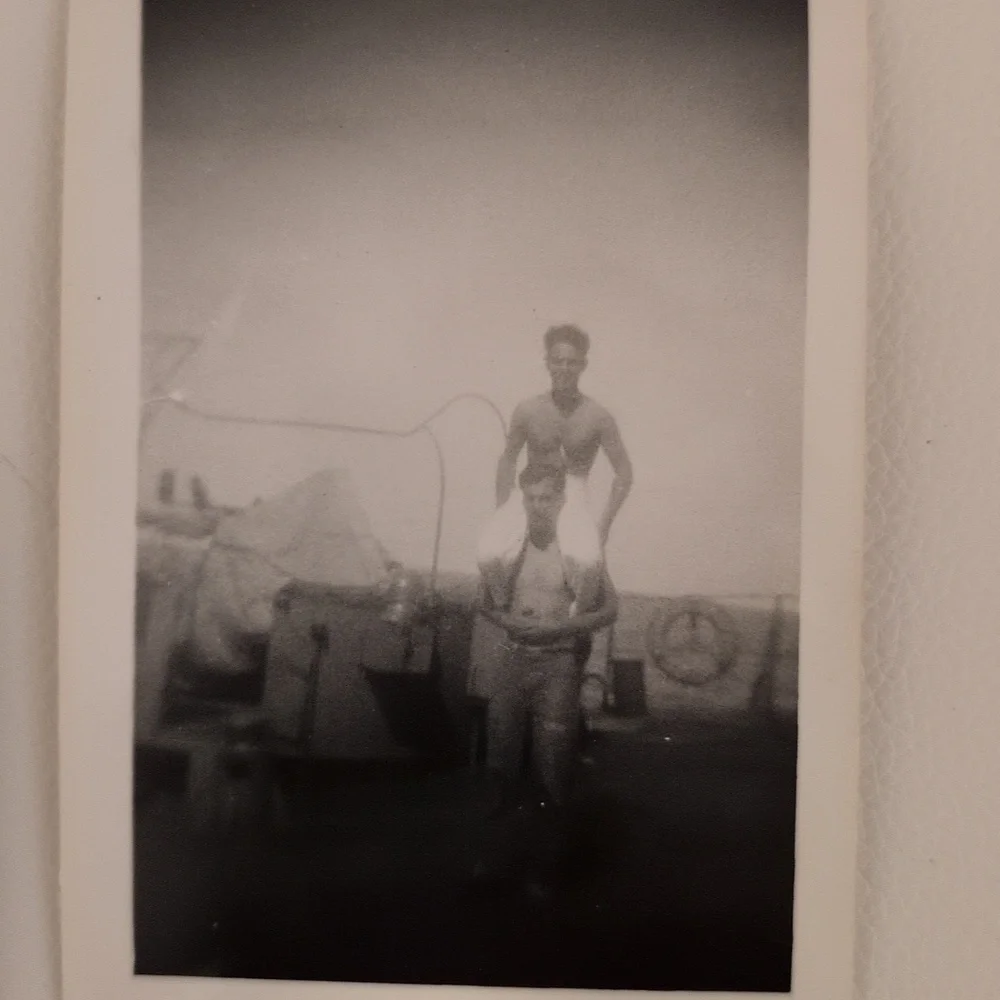 Vintage Black and White Photographs Young Men On Ship. Navy Sailors Gay Interest